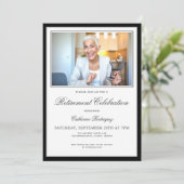 フォト退職パーティーお祝い招待状 招待状 (スタンド正面)