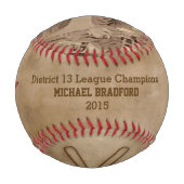 フォト野球セピア調 – ダーティベージュ 野球ボール (裏面)