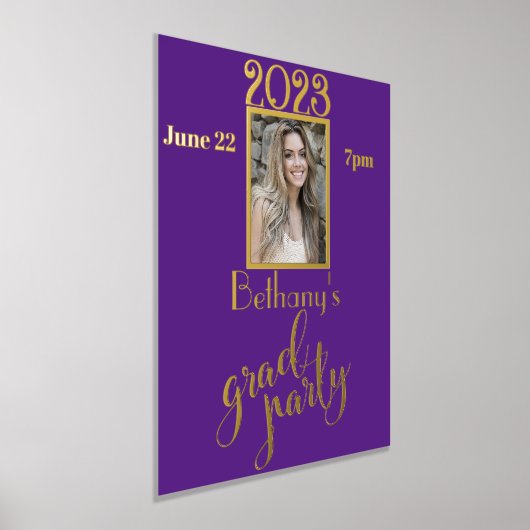 フォト金ゴールドまたはシルバーグラードパーティー 箔ポスター (レイダウン)