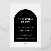 フォト金ゴールドアーチカップルのクリスマスパーティー 箔招待状 (裏面)