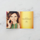 フォト金ゴールドエレガントメタリック誕生日 サンキューカード (内部)