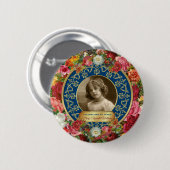 フォト金ゴールドゴージャスバラ記念ダークブルー 缶バッジ (正面&裏面)