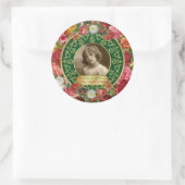 フォト金ゴールドゴージャスバラ記念緑 ラウンドシール (バッグ)