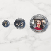 フォト金ゴールドシルバーグリッター&バルーン誕生日 コンフェッティ (正面)