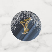 フォト金ゴールドシルバーグリッター&バルーン誕生日 コンフェッティ (スモール正面)