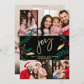フォト金ゴールドジョイオンブラッククリスマスグリーンリー シーズンカード (正面/裏面)