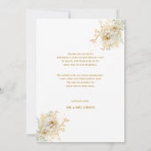 フォト金ゴールドスクリプト結婚フローラのサンキューカード (裏面)