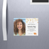 フォト金ゴールドスター卒業パーティー マグネット招待状