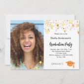 フォト金ゴールドスター卒業パーティー 招待状 (正面)