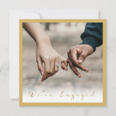 フォト金ゴールドス婚約したクリプトの発表パーティー 案内状 (正面)