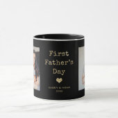 フォト金ゴールドタイプライター文字 | First Father's Day マグカップ (中央)