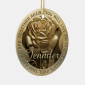 フォト金ゴールドバラをメモリアルという名前で追加 セラミックオーナメント (右)