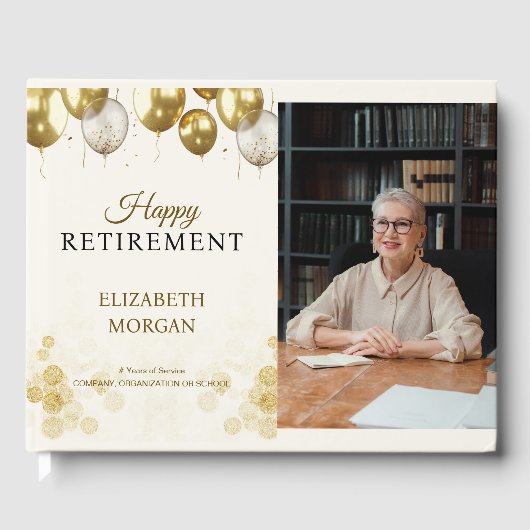 フォト金ゴールドバルーンHappy Retiment ゲストブック (正面)