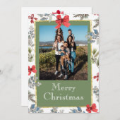 フォト金ゴールドフレームメリークリスマスパーソナライズされた シーズンカード (正面/裏面)