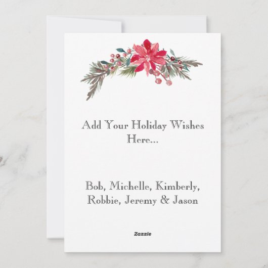 フォト金ゴールドフレームメリークリスマスパーソナライズされた シーズンカード (裏面)