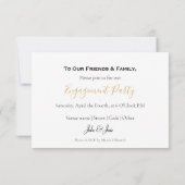 フォト金ゴールドフレーム婚約したアナウンスパーティーカード サンキューカード (裏面)