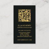 フォト金ゴールドブラックスタイリッシュチョコレート 名刺 (裏面)