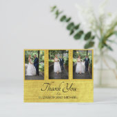 フォト金ゴールドリングや輪エレガントな結婚式 ポストカード (スタンド正面)