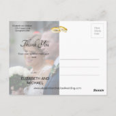 フォト金ゴールドリングや輪エレガントな結婚式 ポストカード (裏面)