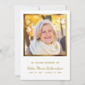 フォト金ゴールド悔やみや弔慰記念葬儀ありがとう サンキューカード (正面)