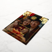 フォト金ゴールド牡丹 |中国の結婚s 箔招待状 (回転した状態)