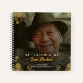 フォト金ゴールド紙吹雪ハッピーリタイアメントパーティー ノートブック (正面)