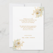 フォト金ゴールド結婚スクリプトのサンキューカード (裏面)