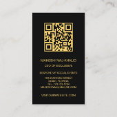 フォト金ゴールド黒スタイリッシュ独占的 名刺 (裏面)