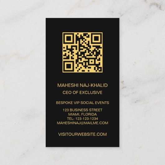 フォト金ゴールド黒スタイリッシュ独占的 名刺 (裏面)