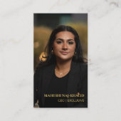 フォト金ゴールド黒スタイリッシュ独占的 名刺 (正面)