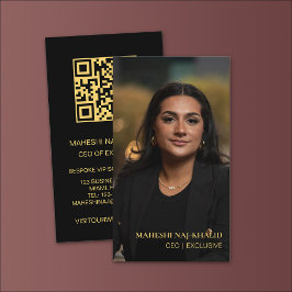 フォト金ゴールド黒スタイリッシュ独占的 名刺