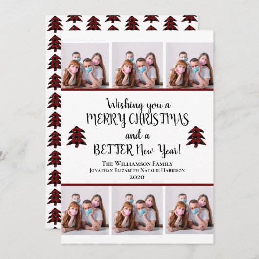 フォト顔おもしろいがクリスマスをより良い新年を覆う シーズンカード (正面/裏面)