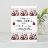 フォト顔おもしろいがクリスマスをより良い新年を覆う シーズンカード (スタンド正面)