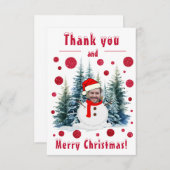 フォト顔おもしろいメリークリスマスと サンキューカード (正面/裏面)