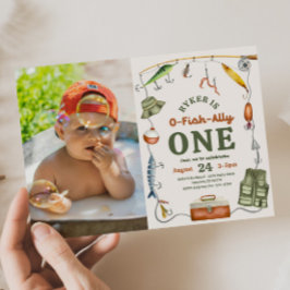 フォト魚釣り誕生日招待状 招待状