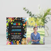 フォト黒のドレスの混乱した絵を描招待状 招待状 (スタンド正面)