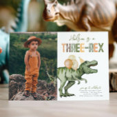 フォト3レックス恐竜誕生日招待状 招待状
