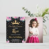 フォト3rdフローラクラウングリッタープリンセス誕生日 招待状 (スタンド正面)
