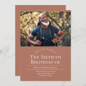 フォト60誕生日招待状 招待状 (正面/裏面)