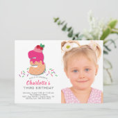 フォト アイスクリーム 3歳の誕生日招待状 招待状 (スタンド正面)