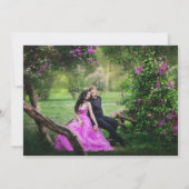 フォト アゲート パープル ゴールド ティール セーブ・ザ・デート (裏面)