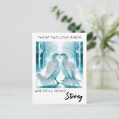 *~* フォト アニバーサリー アブストラクト ラブ バーズ AP54 ポストカード (スタンド正面)