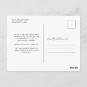 フォト アーチ エメラルド グリーン ゴールド セーブ・ザ・デート ポストカード (裏面)