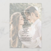フォト＋ウィルドフラワーミニマリスト結婚式 プログラム (裏面)