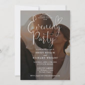 フォト ウェディング エレガント スクリプト イブニングパーティー 招待状 (正面)