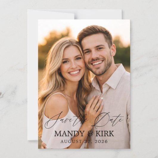フォト ウェディング セーブ・ザ・デート(結婚式日程事前通知)カード マグネット招待状 (正面)