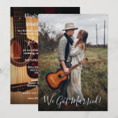 フォト ウェディング マリッジ ギター カントリー ウェディング 招待状 (正面/裏面)