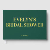 フォト エレガント シンプル ブライダル シャワー グリーン ゲストブック (正面)