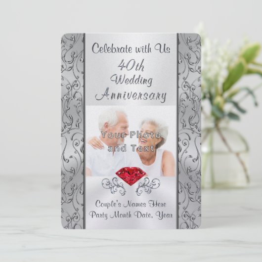 フォト, オーダーメイドの40周年記念パーティー招待状 招待状 (スタンド正面)