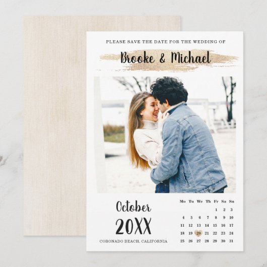 フォト カレンダー 保存日カード 招待状 (正面/裏面)